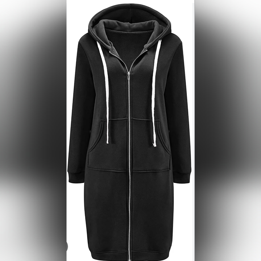 NWT HAUTE EDITION Black Longline Hoodie